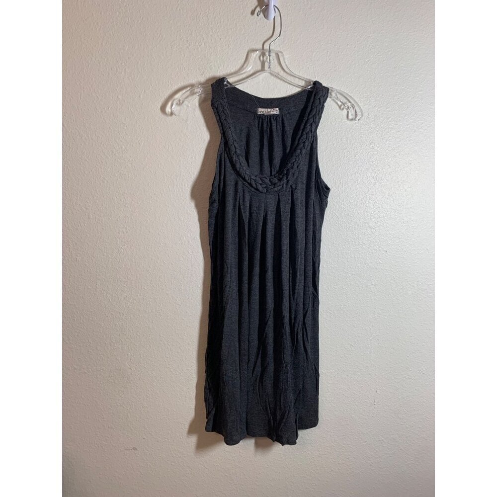 One Clothing Braided Neck Tank Top Womens Size Medium Gray AC9